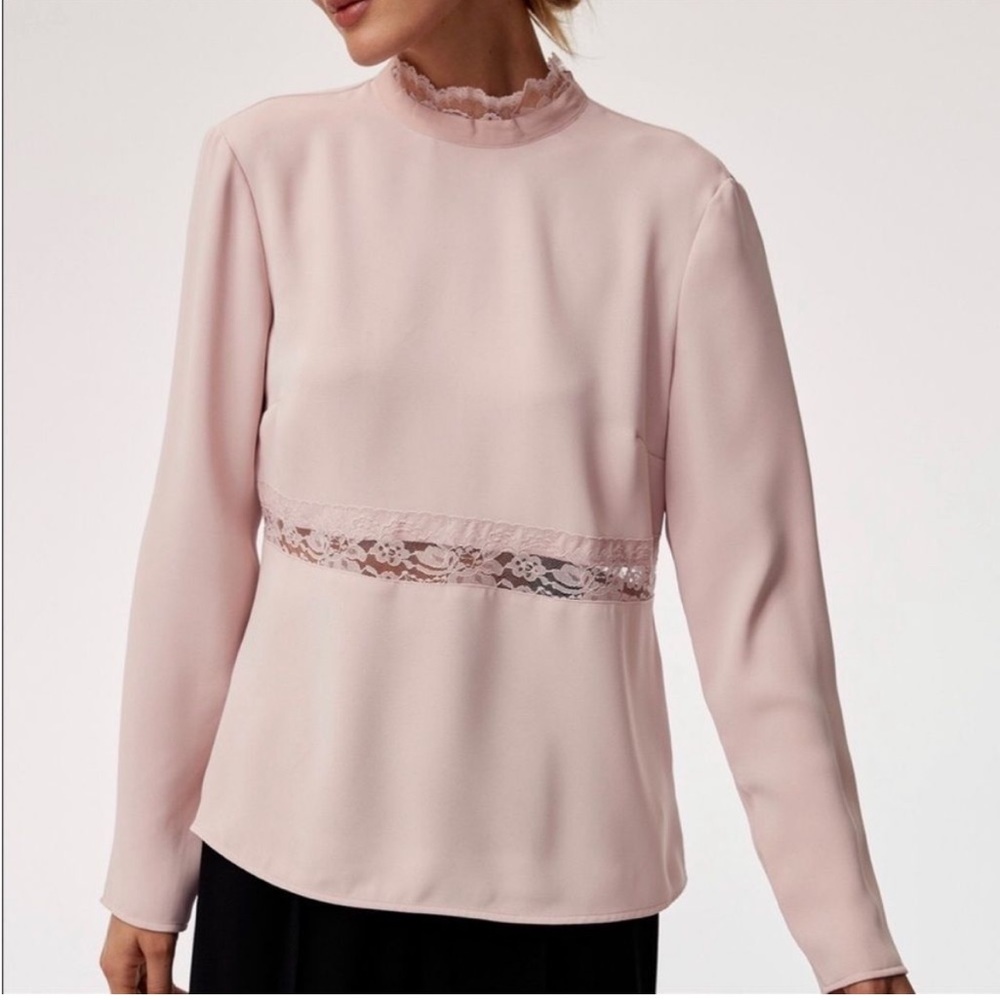 Aritzia Babaton Drew Longsleeve new Elegant Formal Party Wedding Blouse Size M
